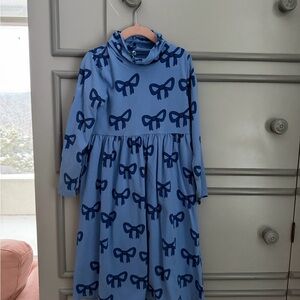 Mini Rodini turtleneck long sleeve bow dress girls 5-7y